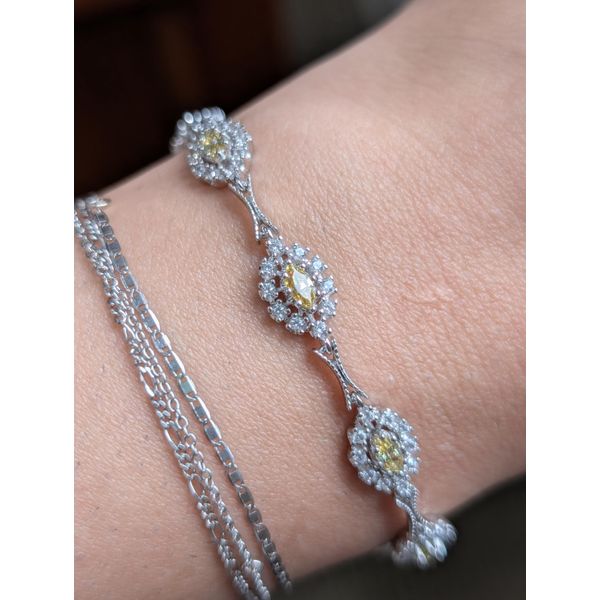 3 cttw. White and Yellow CZ Bracelet in Sterling Silver Image 2 Conti Jewelers Endwell, NY