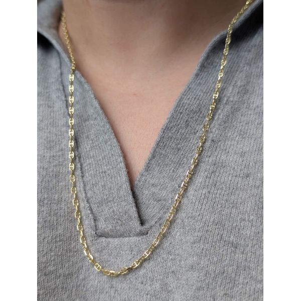 Lucy Chain Necklace in Sterling Silver Yellow Gold, 24" Image 2 Conti Jewelers Endwell, NY