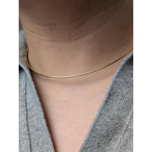 Omega Choker in Sterling Silver Yellow Gold, 16" Image 2 Conti Jewelers Endwell, NY