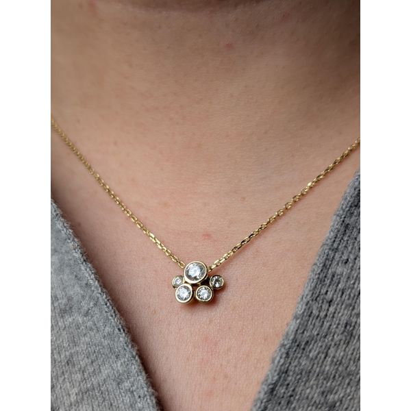Bubble Cluster Necklace in Sterling Silver Yellow Gold Image 2 Conti Jewelers Endwell, NY