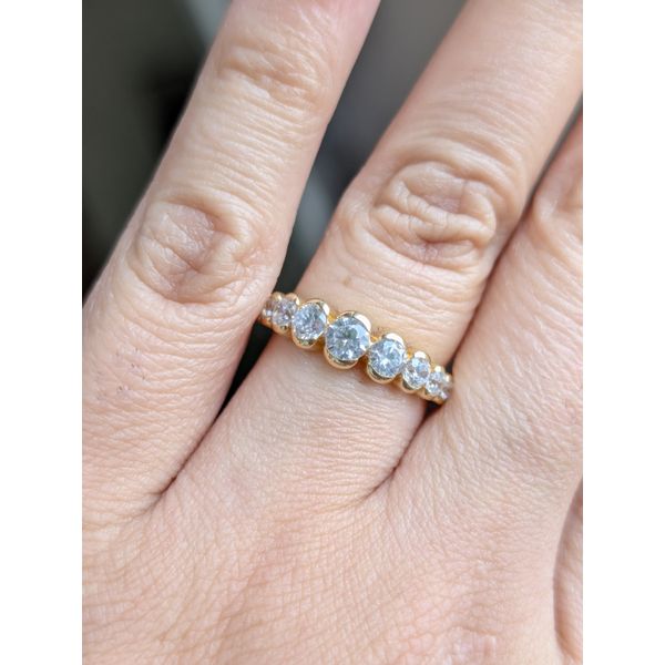 1.05 Ctw. Diamond Half Bezel Graduated Band in Sterling Silver Yellow Gold Image 2 Conti Jewelers Endwell, NY