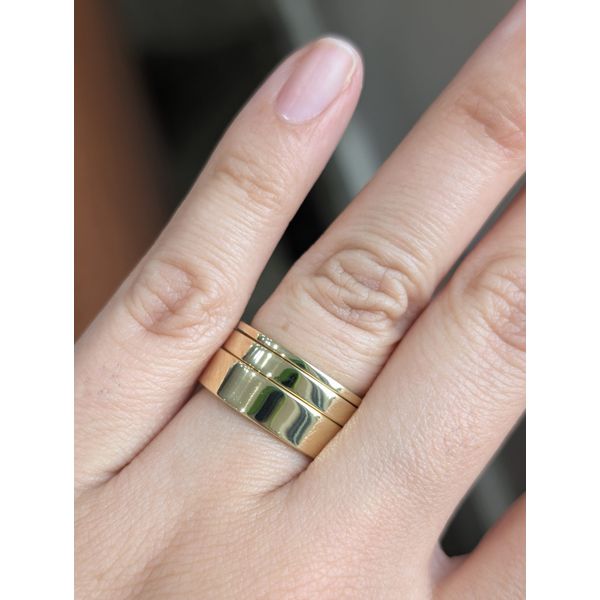Trilogy Band Set in Sterling Silver Yellow Gold Image 2 Conti Jewelers Endwell, NY