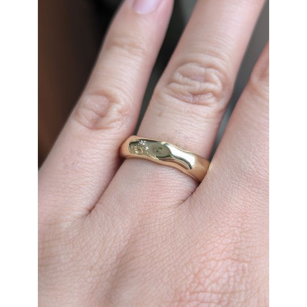 Molten Wide Band Ring in Sterling Silver Yellow Gold Image 3 Conti Jewelers Endwell, NY
