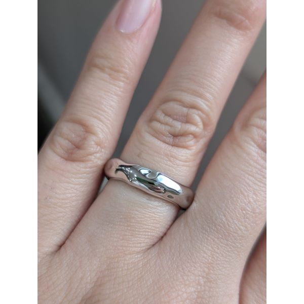 Wide Molten Band Ring in Sterling Silver Image 3 Conti Jewelers Endwell, NY