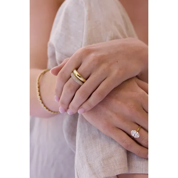 Dome Ring in Sterling Silver Yellow Gold Image 3 Conti Jewelers Endwell, NY