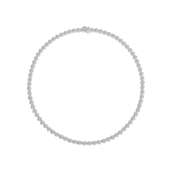 Articulated Bezel Tennis Necklace in Sterling Silver Image 2 Conti Jewelers Endwell, NY