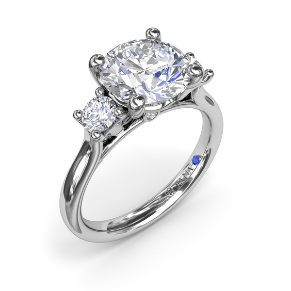 q4k White Gold Three-Stone Diamond Semi-Mount Ring 0.34ctw Image 2 Conti Jewelers Endwell, NY