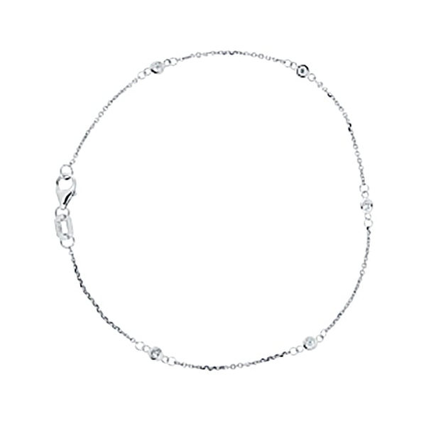 14k White Gold 0.10cttw Diamond Station bracelet Conti Jewelers Endwell, NY