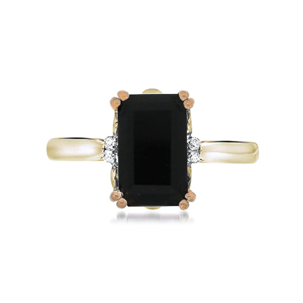2.15 Ctw. Black Onyx and Diamond Ring in 14k Yellow Gold Conti Jewelers Endwell, NY