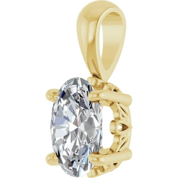 Diamond Scroll Pendant in 14k Yellow Gold Image 2 Conti Jewelers Endwell, NY