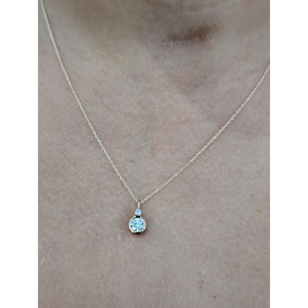 1/2 Ct. tw. Lab-Grown Diamond April Birthstone Necklace in 10k Yellow Gold Image 2 Conti Jewelers Endwell, NY