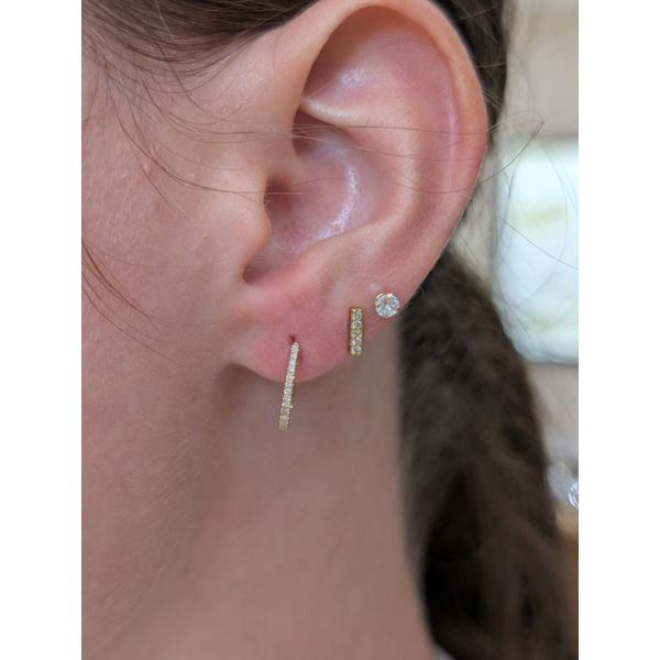 1/10th Ct. tw. Diamond Huggie Earrings in 14k Yellow Gold Image 2 Conti Jewelers Endwell, NY