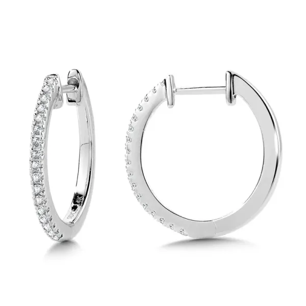 1/10th Ct. tw. Diamond Huggie Earrings in 14k White Gold Conti Jewelers Endwell, NY