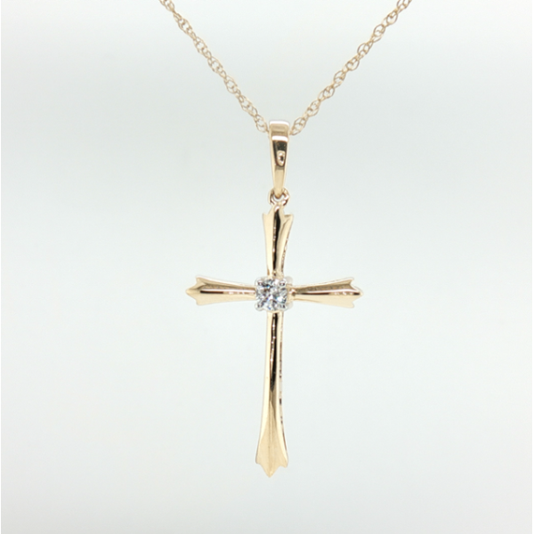 1/20th Ct. tw. Diamond Tapered Cross in 10k Yellow Gold Conti Jewelers Endwell, NY