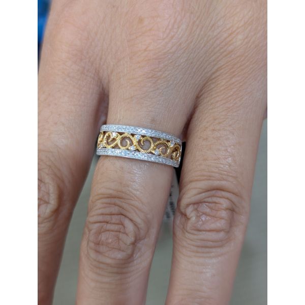 1/5 cttw. Diamond Swirl Ring in 14k Yellow and White Gold Image 2 Conti Jewelers Endwell, NY