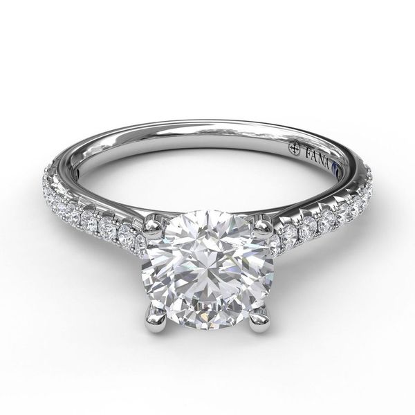 0.27 cttw. Diamond and 1.5 Ct. Cz Hidden Halo Ring in 14k White Gold Image 3 Conti Jewelers Endwell, NY