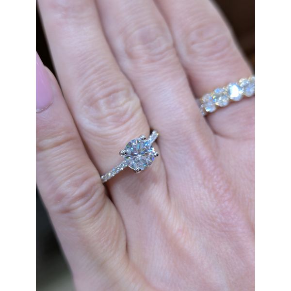 0.27 cttw. Diamond and 1.5 Ct. Cz Hidden Halo Ring in 14k White Gold Image 4 Conti Jewelers Endwell, NY