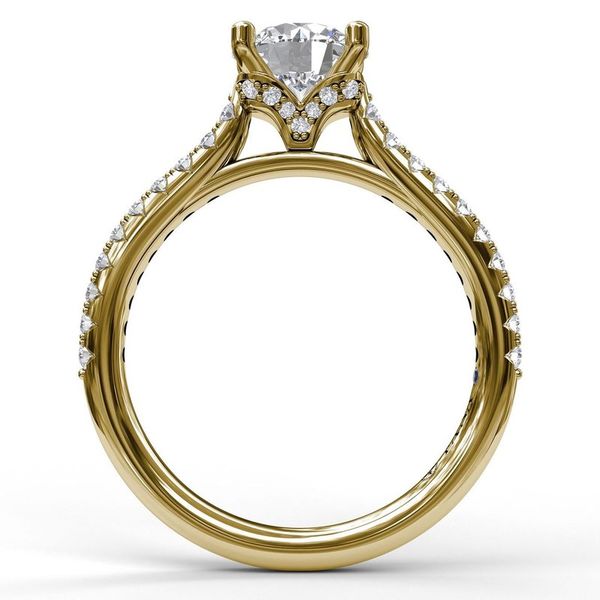 0.28 cttw. Diamond and 2 Ct. CZ Hidden Halo ring in 14k Yellow Gold Image 2 Conti Jewelers Endwell, NY
