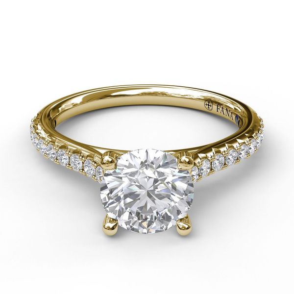 0.28 cttw. Diamond and 2 Ct. CZ Hidden Halo ring in 14k Yellow Gold Image 3 Conti Jewelers Endwell, NY
