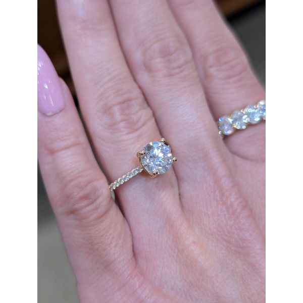 0.28 cttw. Diamond and 2 Ct. CZ Hidden Halo ring in 14k Yellow Gold Image 4 Conti Jewelers Endwell, NY