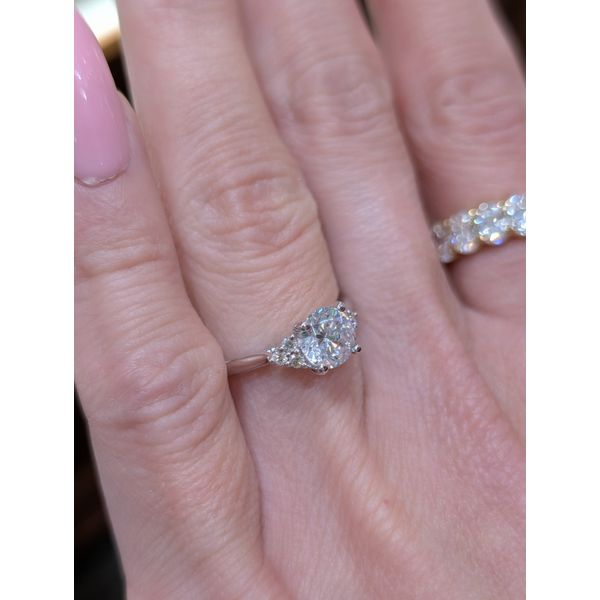 Sophisticated Side Cluster Diamond Engagement Ring Image 2 Conti Jewelers Endwell, NY