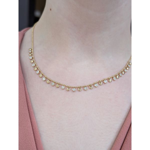 Illusion Setting Necklace in 14k Yellow Gold Image 2 Conti Jewelers Endwell, NY