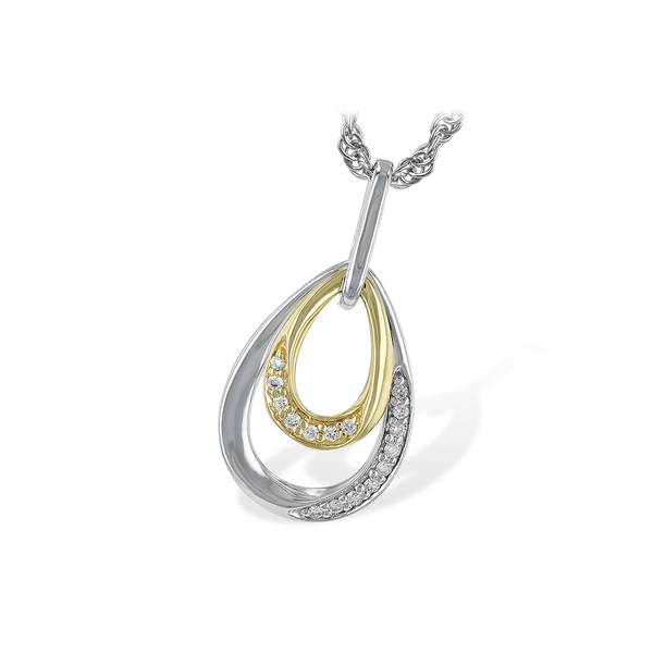 Diamond Double Teardrop Pendant in 14k Gold Conti Jewelers Endwell, NY