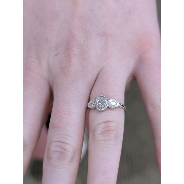 0.60 cttw. Diamond Oval and Pear Ring in 14k White Gold Image 2 Conti Jewelers Endwell, NY