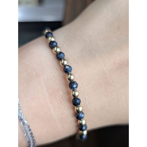 4mm Sapphire and Gold Beaded Bracelet in Yellow Gold Image 2 Conti Jewelers Endwell, NY