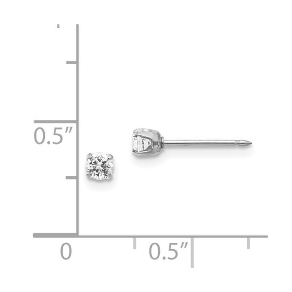3mm CZ Inverness Earrings in 14k White Gold Image 3 Conti Jewelers Endwell, NY