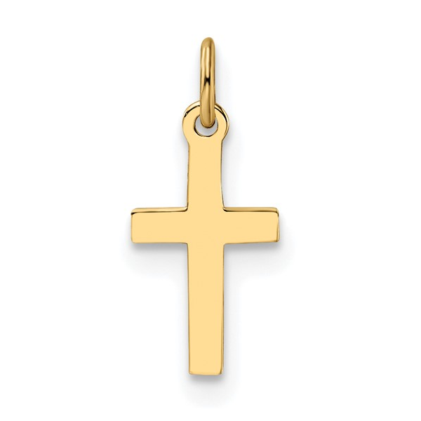 14k yellow gold plain cross charm Conti Jewelers Endwell, NY