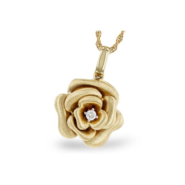 Rose Necklace in 14k Yellow Gold Conti Jewelers Endwell, NY