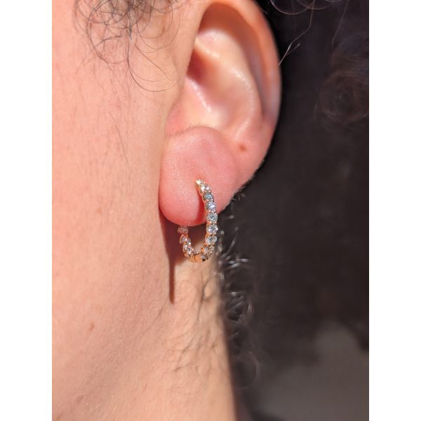 1 cttw. Diamond Inside Out Hoops in 14k Yellow Gold Image 2 Conti Jewelers Endwell, NY