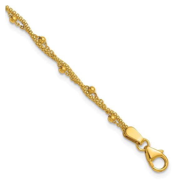 Twisted Satellite Bracelet in 14k Yellow Gold Image 2 Conti Jewelers Endwell, NY