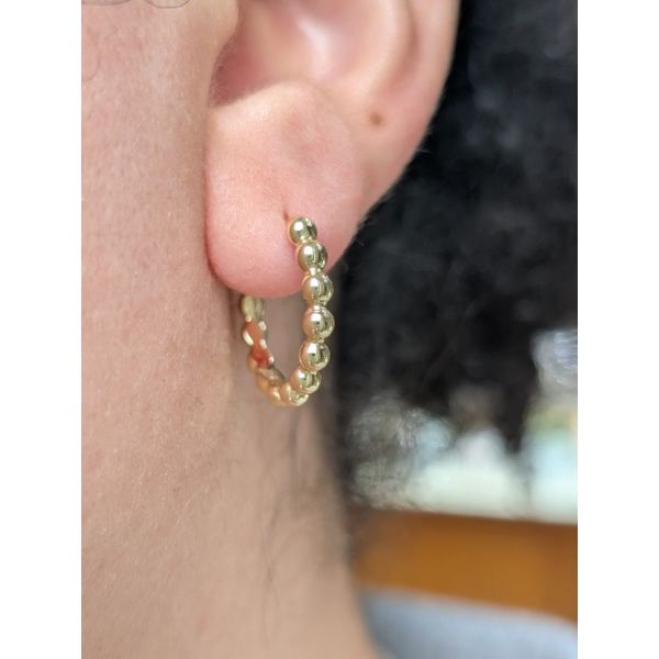Lumina Beaded Statement Hoop Earrings in Sterling Silver Yellow Gold Image 2 Conti Jewelers Endwell, NY