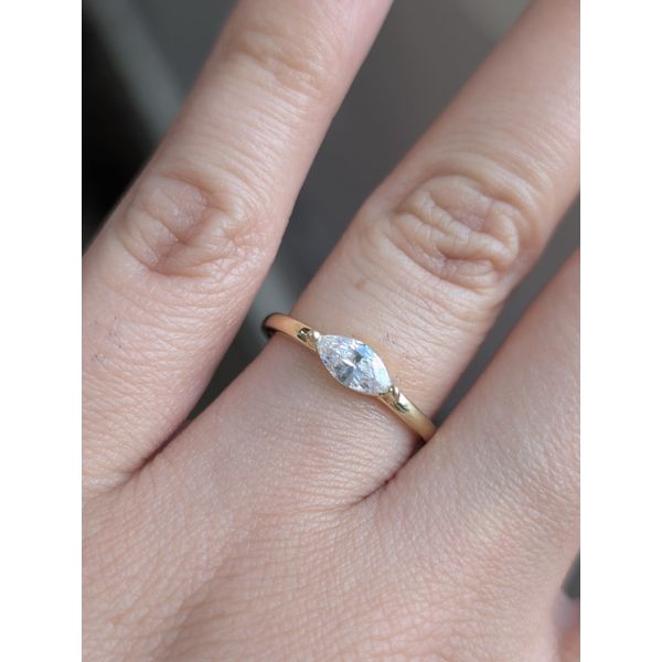 0.47 Ctw. Marquise East-West Solitaire Ring in Sterling Silver Yellow Gold Image 2 Conti Jewelers Endwell, NY