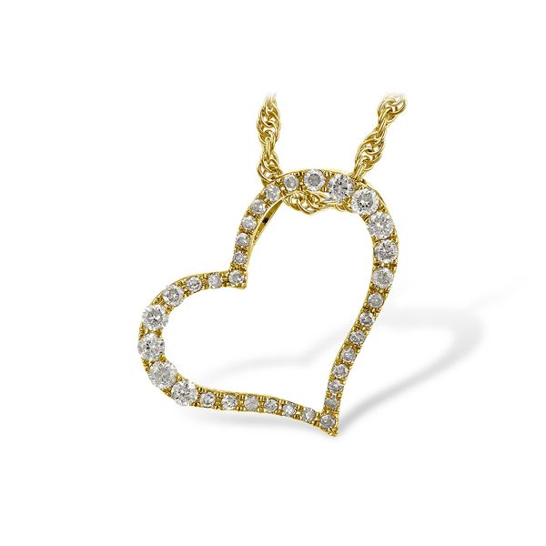 18in Heart Necklace with .24cttw of Diamond in 14k yellow gold Conti Jewelers Endwell, NY