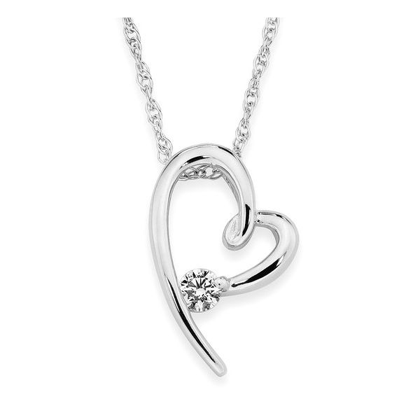 0.08ct Diamond Heart Pendant in 14k White Gold Conti Jewelers Endwell, NY