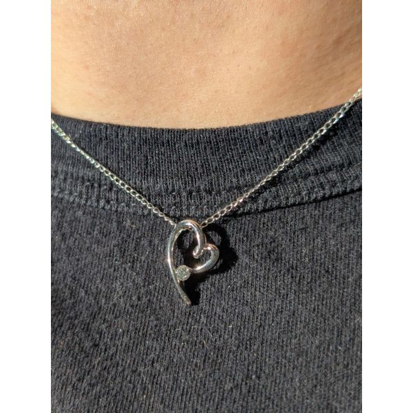 0.08ct Diamond Heart Pendant in 14k White Gold Image 2 Conti Jewelers Endwell, NY