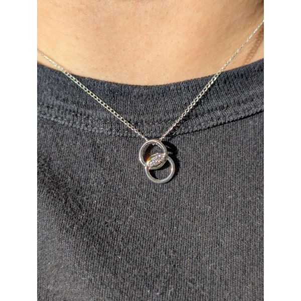 Marriage Symbol Pendant with .12cttw Diamond crafted in 14k White Gold Image 2 Conti Jewelers Endwell, NY