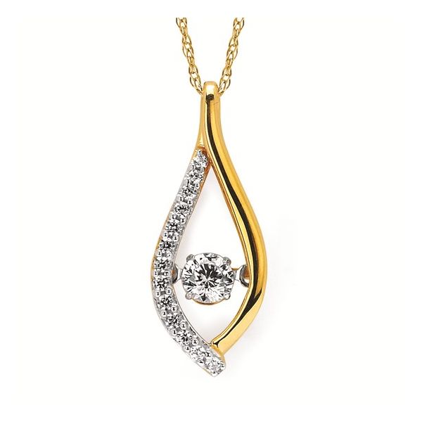 Movement Shimmering Pendant in 14k Yellow Gold with .25cttw Diamond Conti Jewelers Endwell, NY