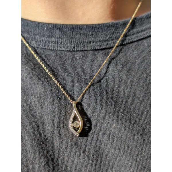 Movement Shimmering Pendant in 14k Yellow Gold with .25cttw Diamond Image 2 Conti Jewelers Endwell, NY