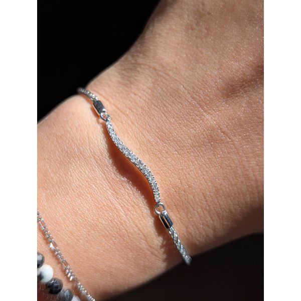 .2cttw Diamond Wave Bolo Tie Bracelet in Sterling Silver Image 2 Conti Jewelers Endwell, NY