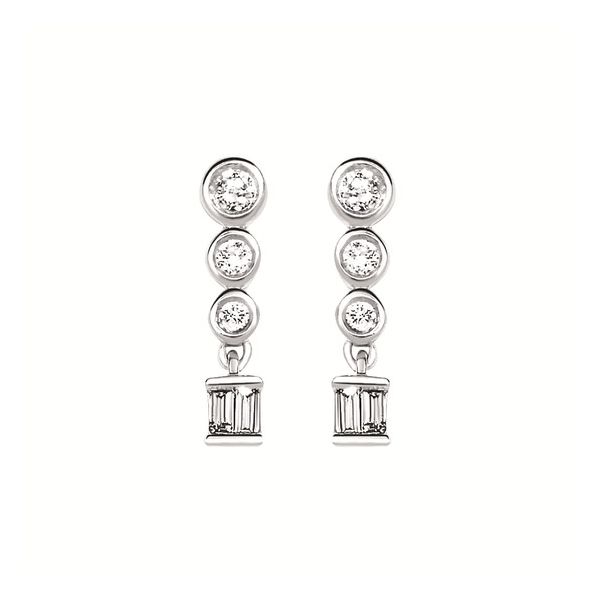 .16cttw Diamond Drop Stud Earrings In Sterling Silver Conti Jewelers Endwell, NY