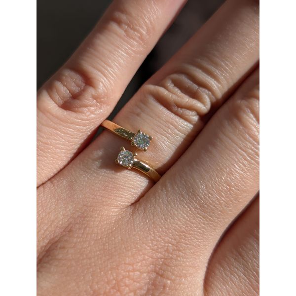 0.26cttw Diamond Two stone Sterling Silver & Gold Plated Ring Image 2 Conti Jewelers Endwell, NY