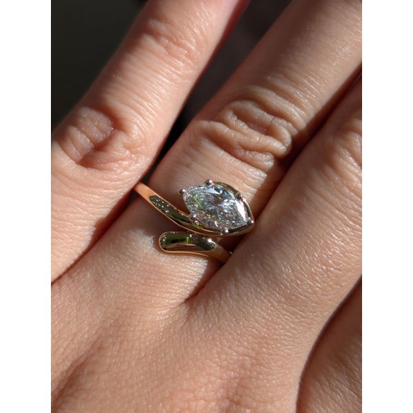 1ct Lab Diamond Marquise Cut Bypass Ring in 14k Yellow Gold Size 6.5 Image 2 Conti Jewelers Endwell, NY