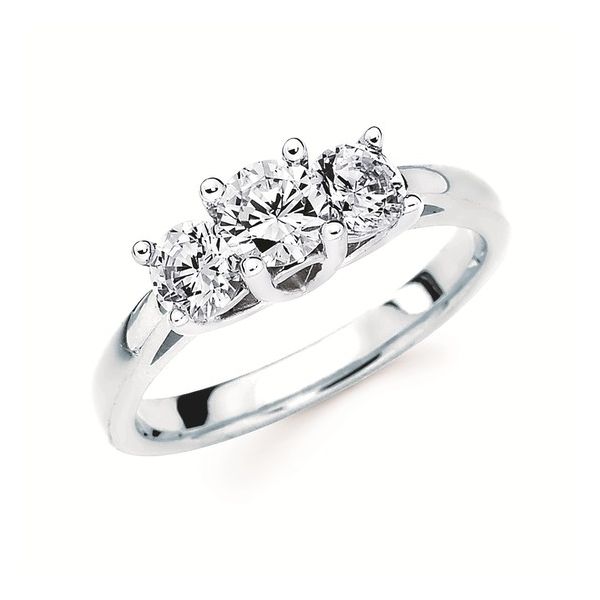 .72cttw Three Stone Diamond Ring in 14k White Gold Size 6.5 Conti Jewelers Endwell, NY