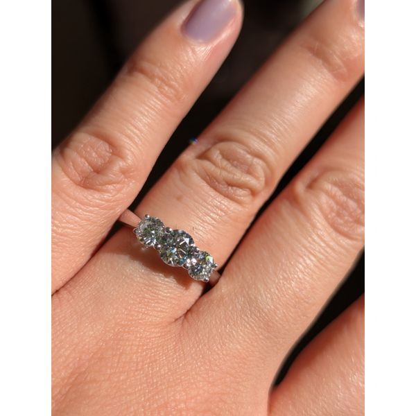 1.55cttw Lab Diamond Three Stone Ring in 14k White Gold Size 6.5 Image 2 Conti Jewelers Endwell, NY