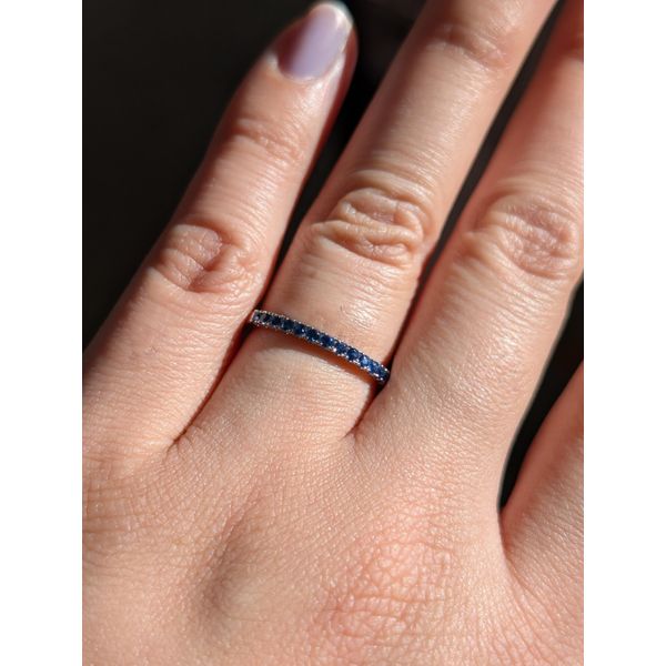 .29cttw Sapphire Stackable Band in 14k White Gold Image 2 Conti Jewelers Endwell, NY