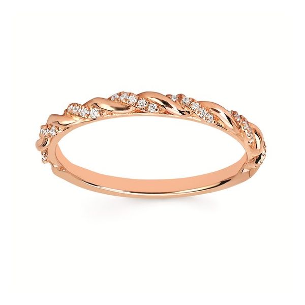 .11cttw Diamond Twisted Band in 14k Rose Gold Size 6.5 Conti Jewelers Endwell, NY